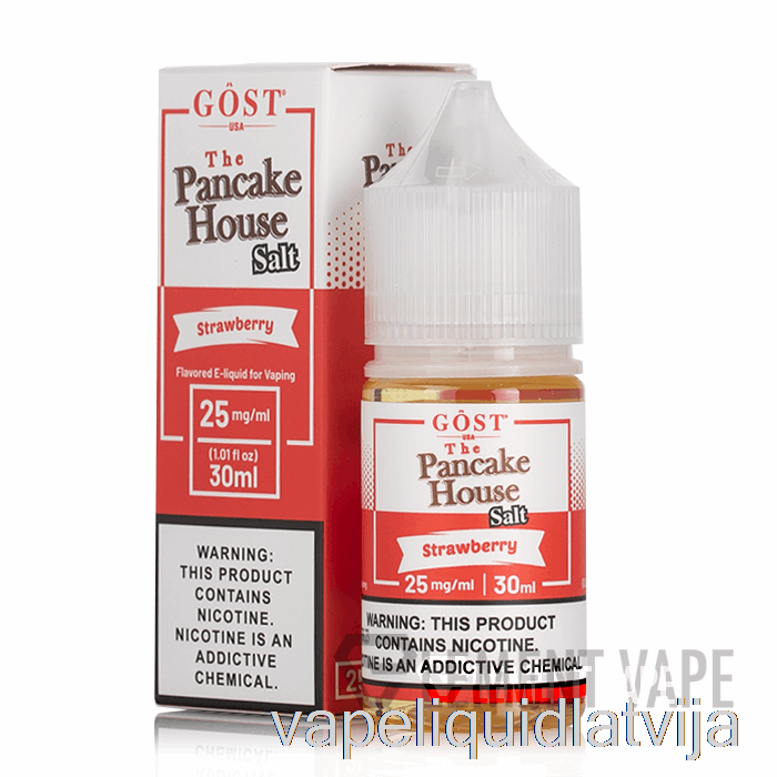 Zemeņu Sāļi - Pankūku Māja - Gost Tvaiki - 30ml 25mg Vape šķidrums